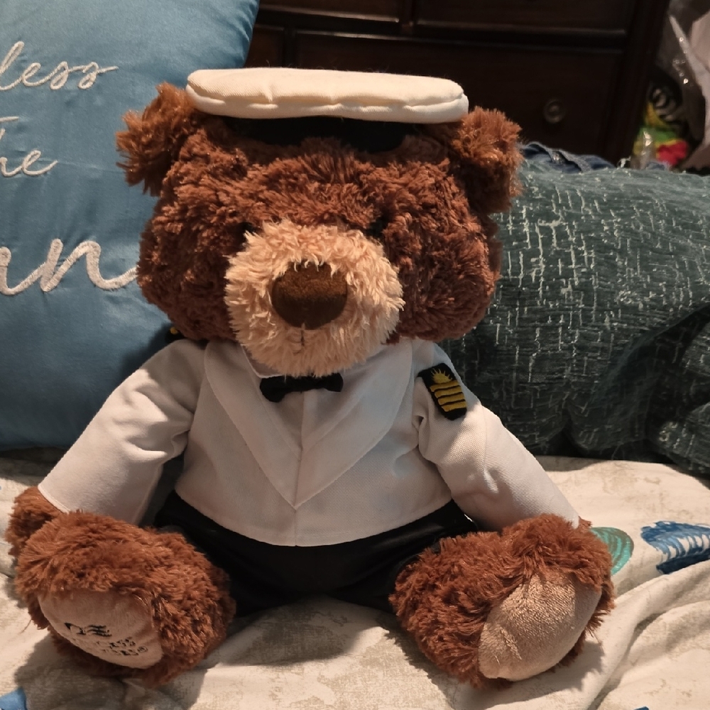Brown and White Stuffed Sailor Teddy Bear